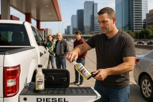 diesel additive bottle holder