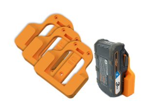 TripleD Tools PowerSlide Edge for Ridgid Power Tools 3 Pack 3D Printed Battery Mount Secure Ergonomic Durable, Belt-Clip Design, Made in USA