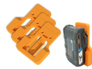 TripleD Tools PowerSlide Pro for Ridgid Power Tools: 3D Printed 3 Pack Battery Mount Secure Ergonomic & Belt-Clip Design & Made in USA