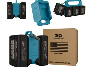 Mini Carrier (Makita Blue): Compact Battery Holder for Makita 18 Volt – Secure 2-Pack Power Mount by TripleD Tools