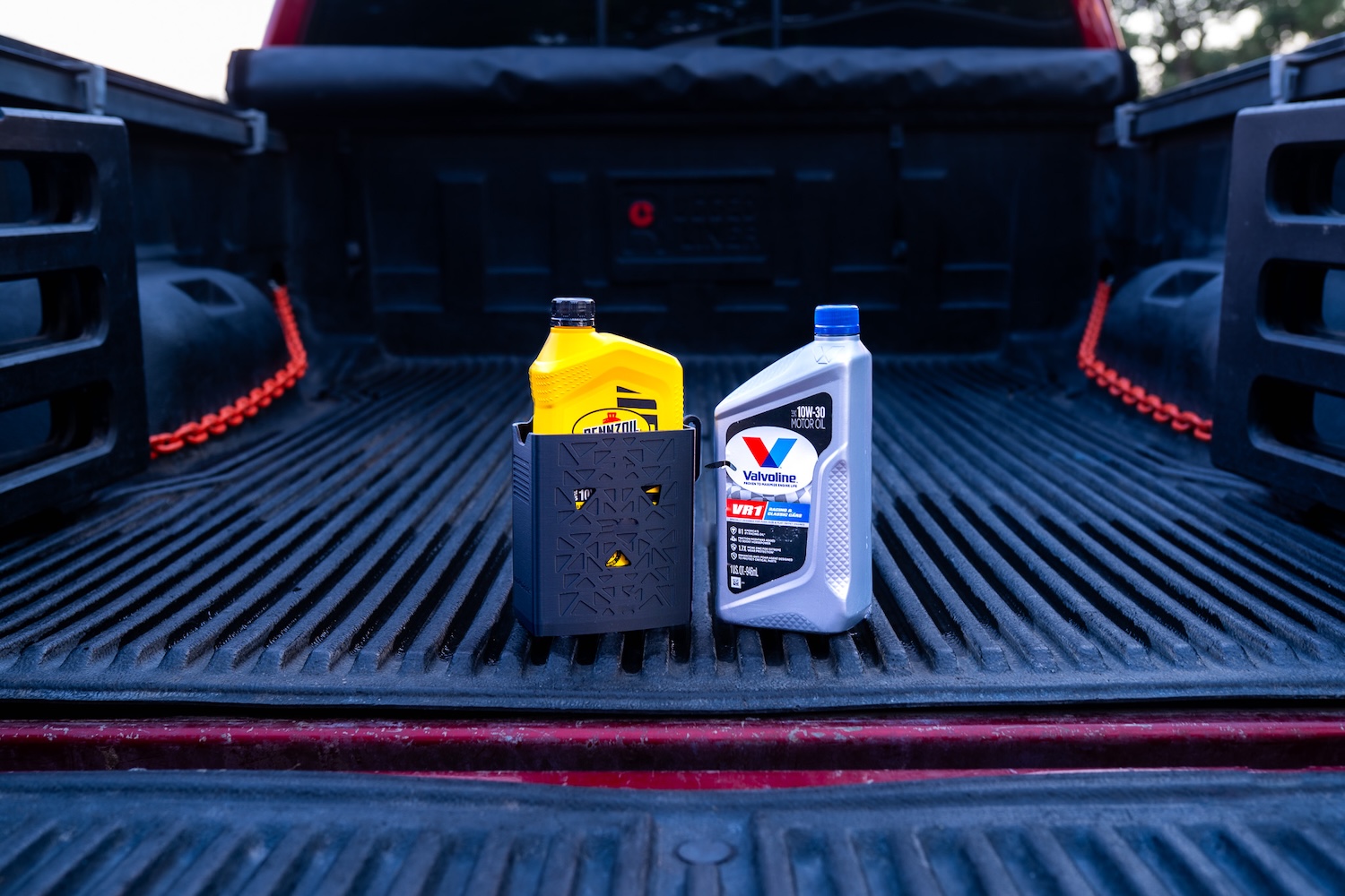 OilDock Quart Bottle Holder – Secure Mount for Motor Oil Quarts – Magnet or Screw-In – Spill-Proof 3D Printed Organizer – Made in USA