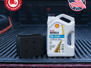 Oil Dock Magnetic Oil Bottle Holder for 4 and 5 Qt Automotive Oil – Leak & Spill Control for Truck Beds – Fits Popular Brands – 3D Printed