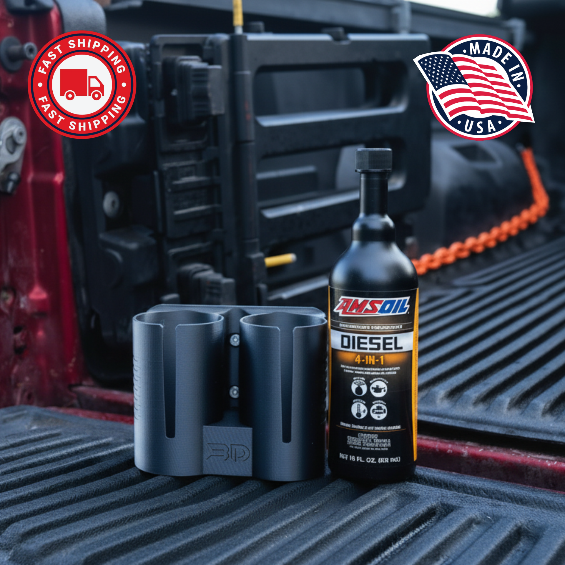 DieselDock V2 Diesel Additive Holder – Compatible with Amsoil 4 in 1 16oz – 3D Printed